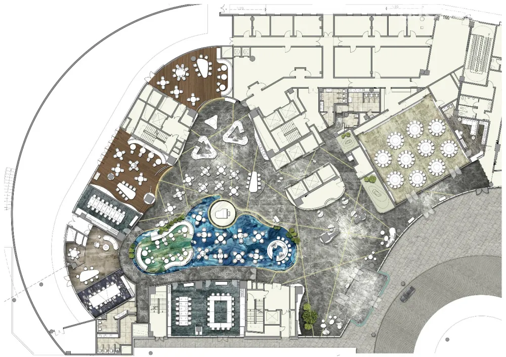 酒店平面布置方案合集-大堂餐吧客房总统套房酒店平面设计布局方案