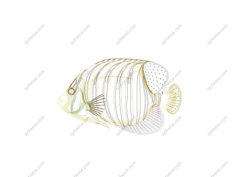 多彩热带鱼CAD图块
