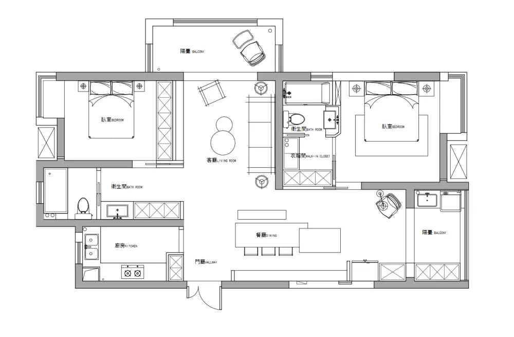 格局·木与黑白灰的完美平衡124m²住宅设计 | 简线设计-时刻设计网