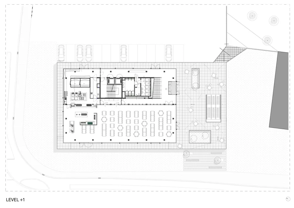 “漂浮”立方体会议楼／dmvA Architecten-时刻设计网