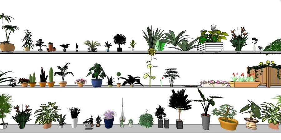 Sketchup草图大师分层精品模型库丨植物丨软装丨材质丨家具丨1.5G