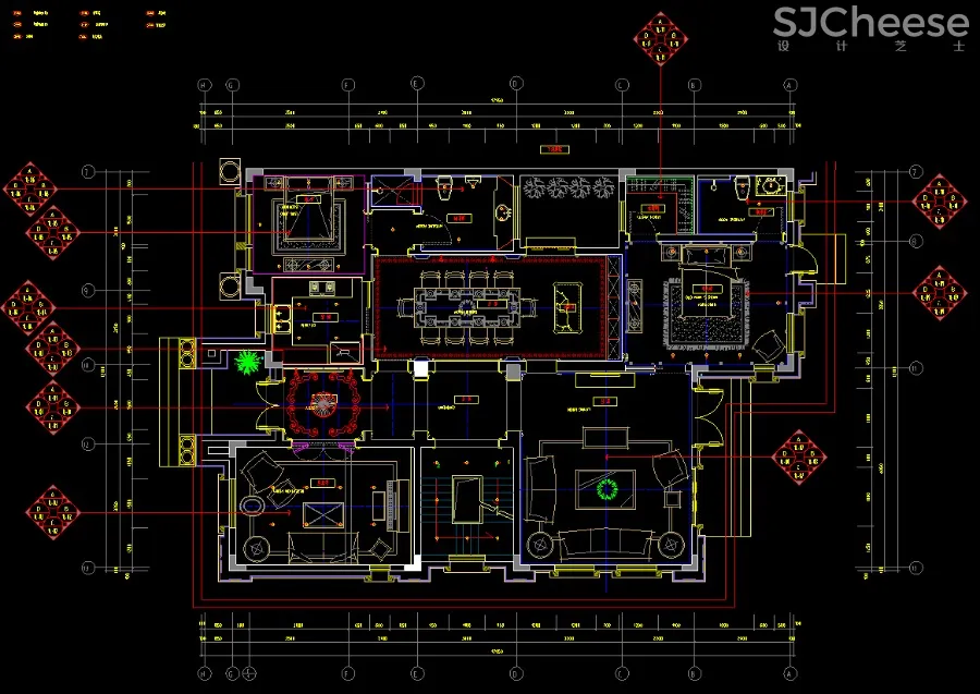 法式风格奢华别墅豪宅丨16套合集丨CAD施工图+效果图实景图丨2.34G
