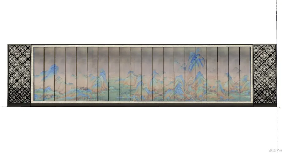 80个经典新亚洲山水背景墙SU模型丨SKP格式 971M