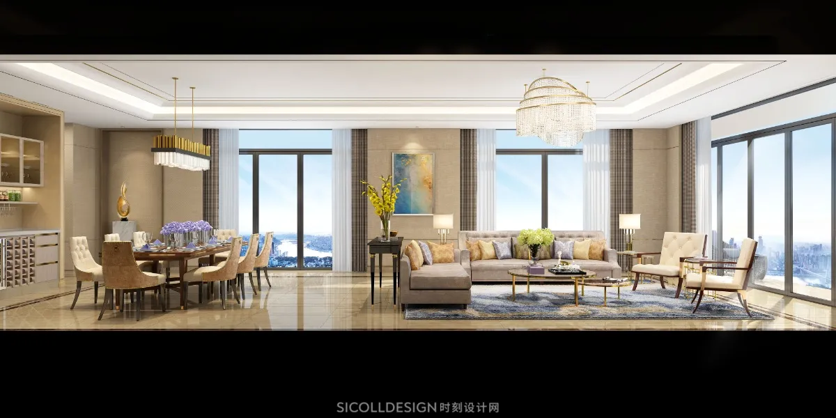 琚宾HSD丨重庆招商置地豪宅样板间(2套)设计方案+效果图+施工图丨212M