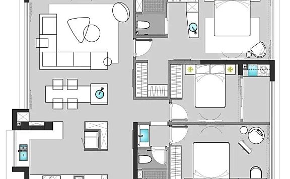 家装公寓三居室平面布局规划方案图合集丨670张JPG丨187M